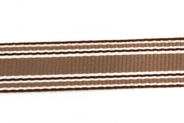 Gurtband Streifen braun/weiß 30 mm (1 m)